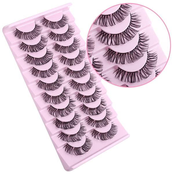 Mordely 10 Par Cluster Lashes Russian Strip Lashes D02