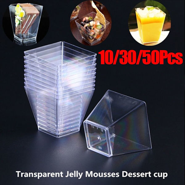Mordely 60ml 10/30/50st Dessertkopp Engångsmuggar Mousse 30Pcs