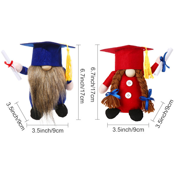 Graduation Gnome Ansiktsfri docka BLÅ