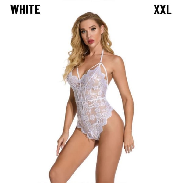 Mordely Lace Bodys Underkläder Nattkläder-Underkläder VIT white XXL