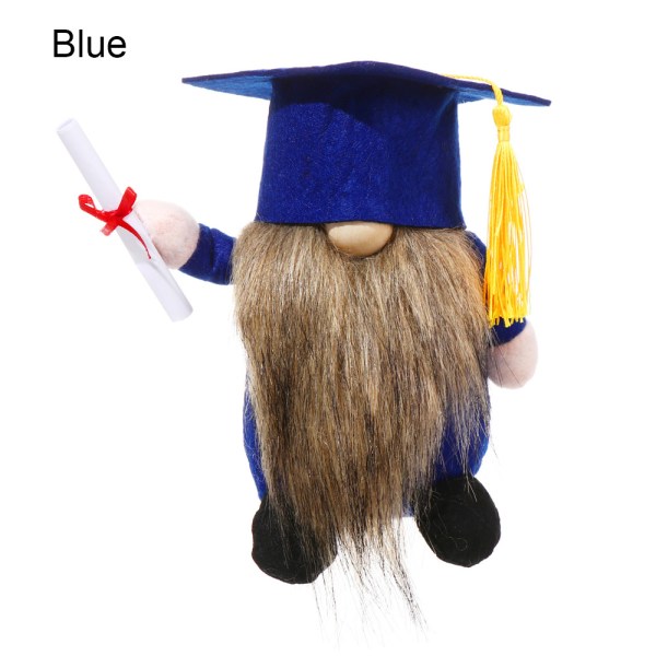Graduation Gnome Ansiktsfri docka BLÅ