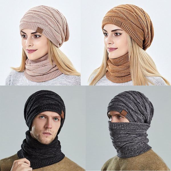 Mössor Scarf Set Häck Kepsar VINRÖD wine red