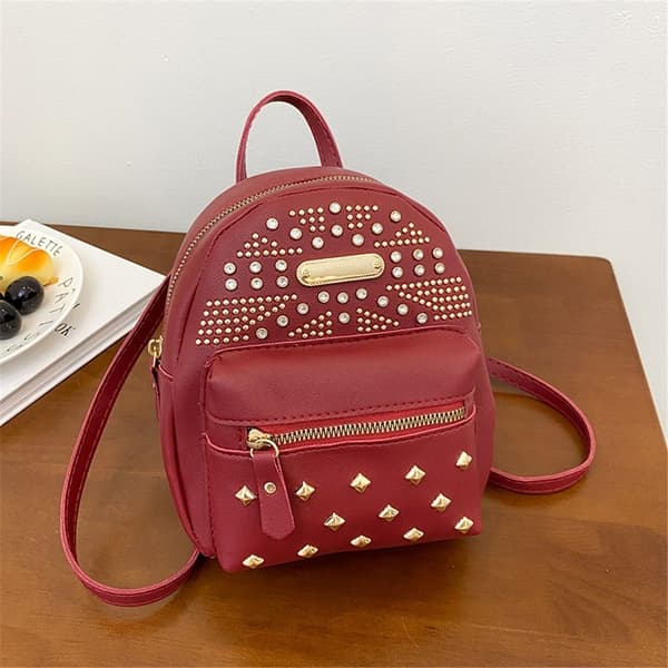 Mordely Mini Ryggsäckar Liten Ryggsäck MÖRKROSA dark pink