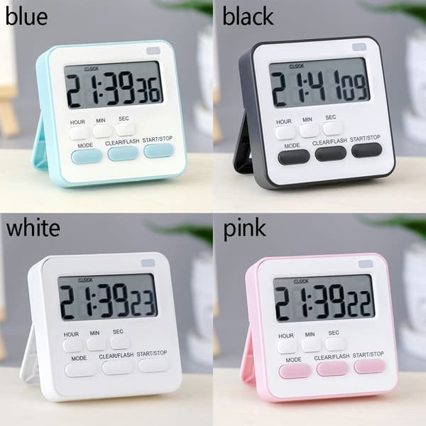 Mordely Nedtelling Vekkerklokke Timer HVIT white