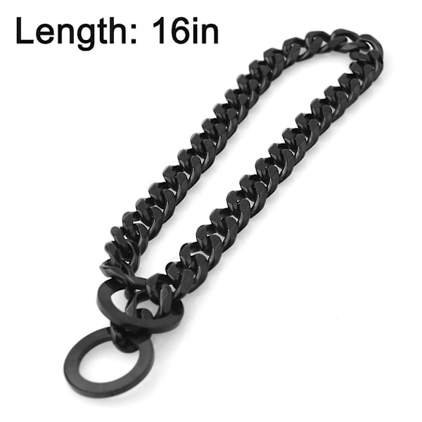 2023 Dog Chain Collar High Black Polished Stainless Steel Cuban Chain Strong Heavy Duty Anti-chew Walk