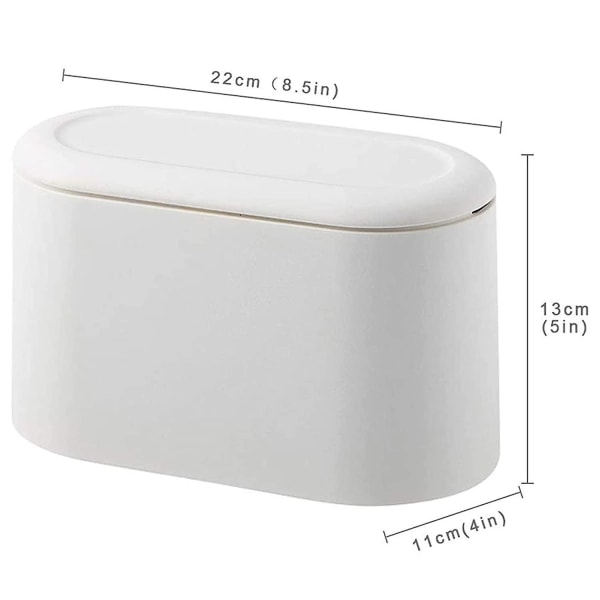 Mordely Press Lid Rubbish Dustbin Push Trash Can Table White Trash Can Mini Counter Top Trash Can Small Tabletop Trash Can For Kitchen