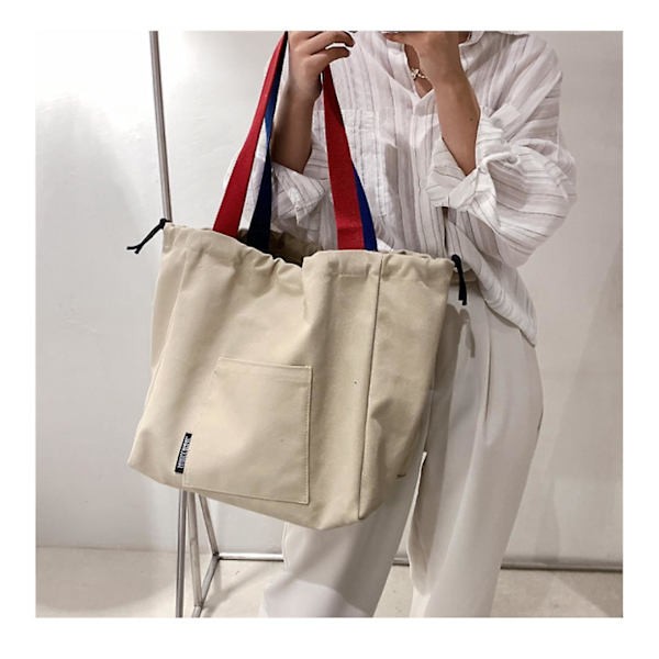 Fashion Versatile Canvas Shoulder Bags Female Simplicity Handbags Large-capacity Commute Ladies Leisure Crossbody Bag ( Khaki)