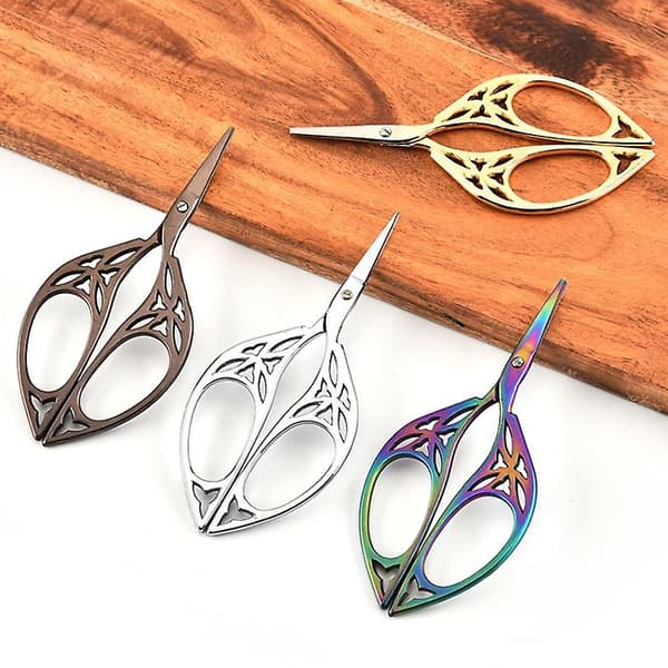 Stainless Steel Leaf Shape Scissors Handmade Tea Bag Scissors (gold)