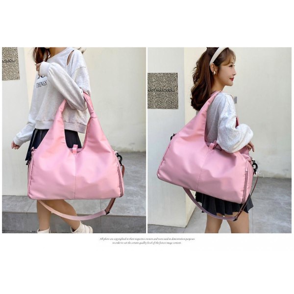 Portable Travel Bag, Large Capacity Luggage Bag, Dry And Wet Separation Fitness Bag, Gym Bag Pink