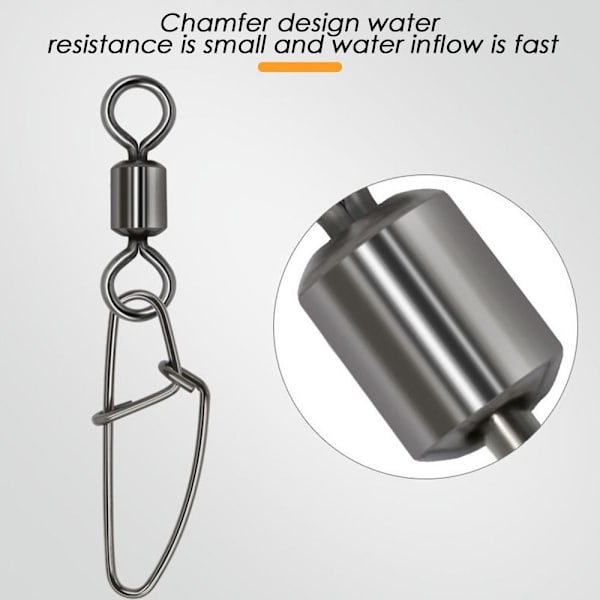 Mordely 50 st Fishing Snap Connector med Pin Rolling Swivel 2