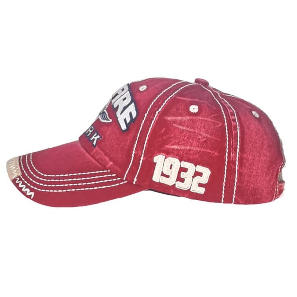 Mordely Broderi Baseball Kepsar Distressed Faded Cap RÖD red