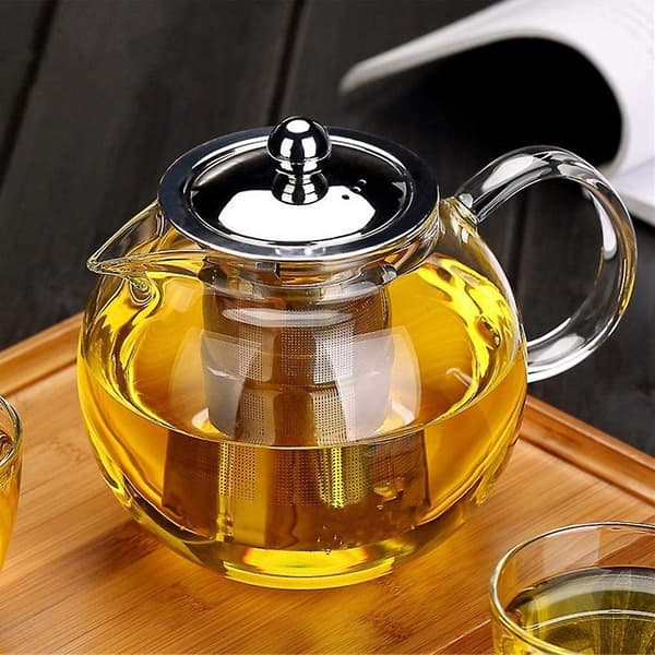 Mordely Glass Teapot With Removable Infuser, Safe Kettle, Blooming And Loose Leaf Tea Maker Set