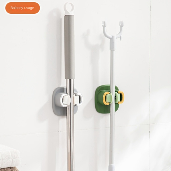 Mordely 4 ST Kvasthållare Mopp Gripper Rack Organizer Rack 4 PCS