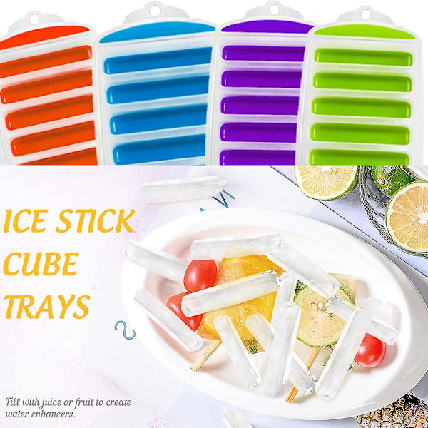 Silicone Ice Cube Trays, Narrow Water Bottle Ice Stick Tray, Silicone Ice Trays For Freezer With Easy Push