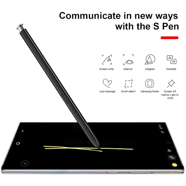Mordely För Samsung NOTE10+Plus Pro stylus elektromagnetisk penna Black
