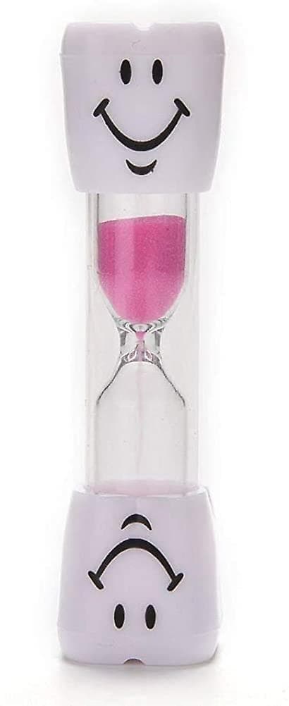 3-pack barntandborsttimer, 2 minuters smiley timglas, timglas