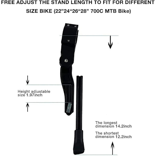 2023 Adjustable Bike Kickstand For 22-28 Inch,bike Accessories For Rockrider Mountain Bike,road Bike,folding Bike,kids Bike