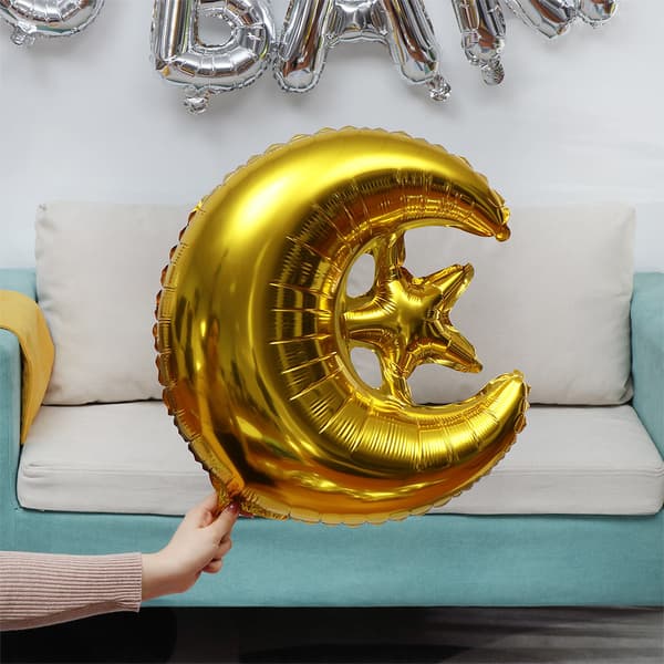 Mordely 29ST Eid Mubarak Ballonger Ramadan Mubarak GULD gold