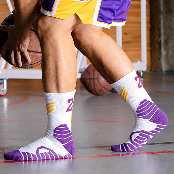 Mordely 2 par Los Angeles Lakers #24 Kobe Bryant Basketstrumpor Pojkar Sportstrumpor Herr För Barn Vuxna Kids