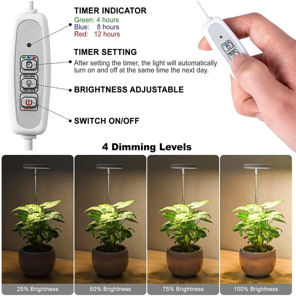 Mordely Grow Light-odlingslampa 2