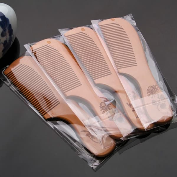 Mordely 2 st Peach Wood Comb Fine Tooth Comb 4