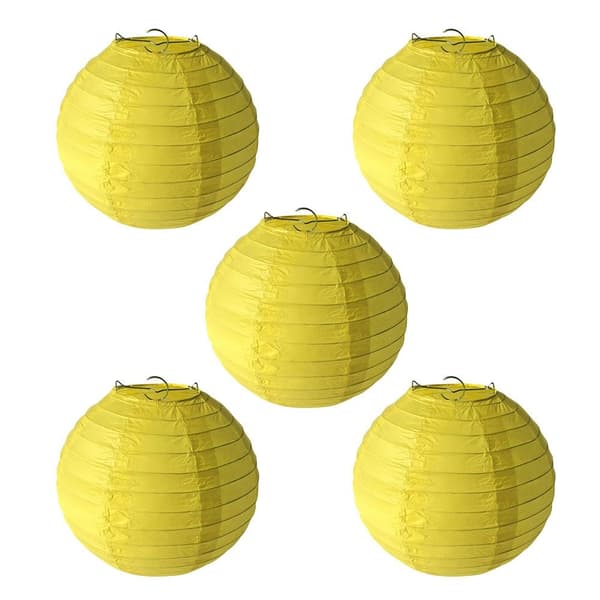Mordely 5 st kinesiska papper lykta papper Pom Poms 8