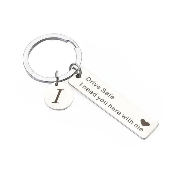 Drive Safe Keychain A-Z 26 nitialer Bokstäver Nyckelring