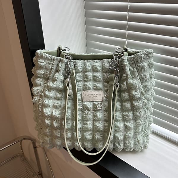 Hobos Shopper Bag Axelväska underarmsväska VIT white