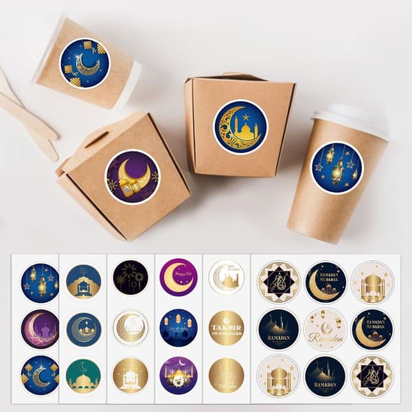 Mordely 20 ark EID Mubarak Sticker Label Seal Stickers 20 ARK 01 20 Sheets 01