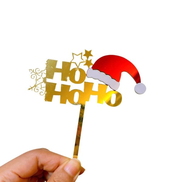 Mordely 5 STK kryl Merry Christmas Tree Cake Topper