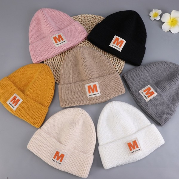 Mordely Brev Stickad Mössa Pullover Mössa BEIGE beige