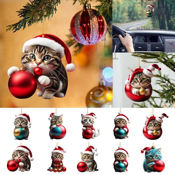 Mordely Julhatt Katthänge Katt Julgransprydnad 8