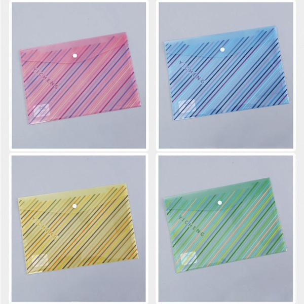 3st A4 filväska Tecknad a4 mapp GUL RAND RAND Yellow Stripe-Stripe