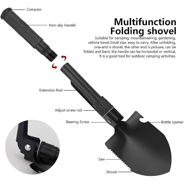 2023 Mini Portable Military Folding Shovel And Multi-tool For Camping,outdoor Survival,hiking,hunting,expedition,gardening Chisel
