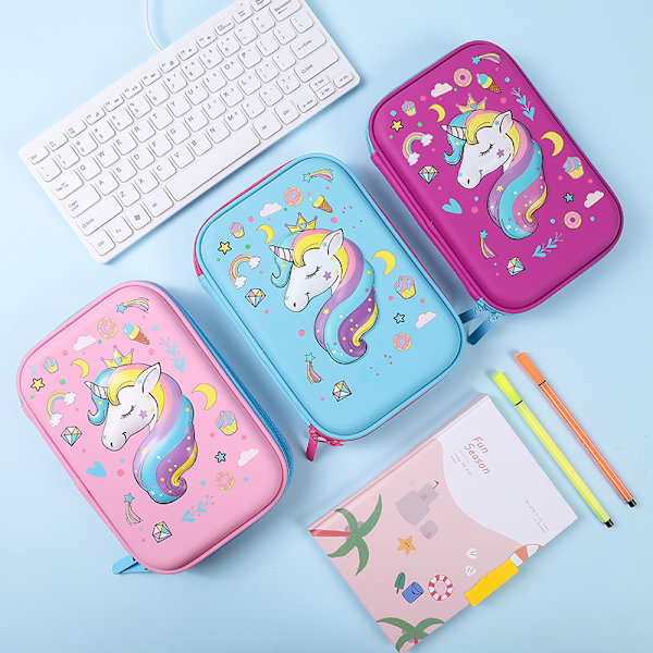 Mordely EVA Waterproof Hard Shell Unicorn Kids 3D case pink style1