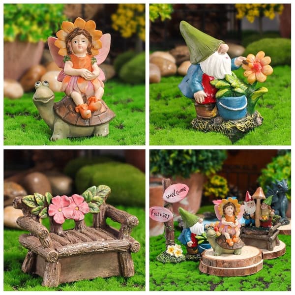 Miniatyr Gnome Figurine Roadsign Stol 4