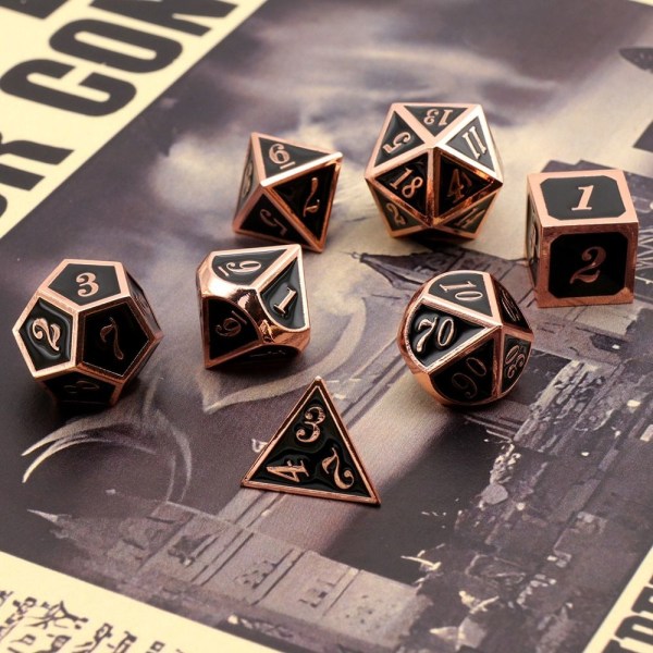 Mordely 7st DND Metal Dice Set Game Dice