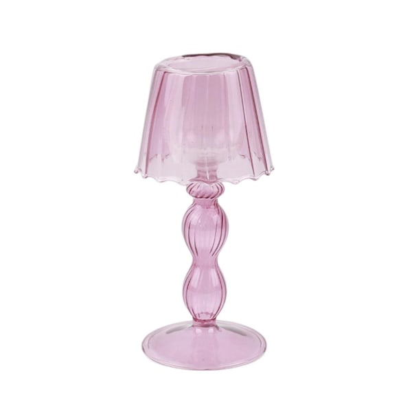 Candle Stand Table Lamp Design Stable Base Glass Striped Table Lamp Candle Holder Home Decoration Household