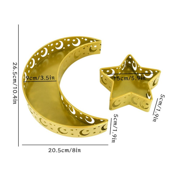 Mordely Eid Mubarak Set Serveringsbricka GULD STYLE 1 SET gold Style 1 Set