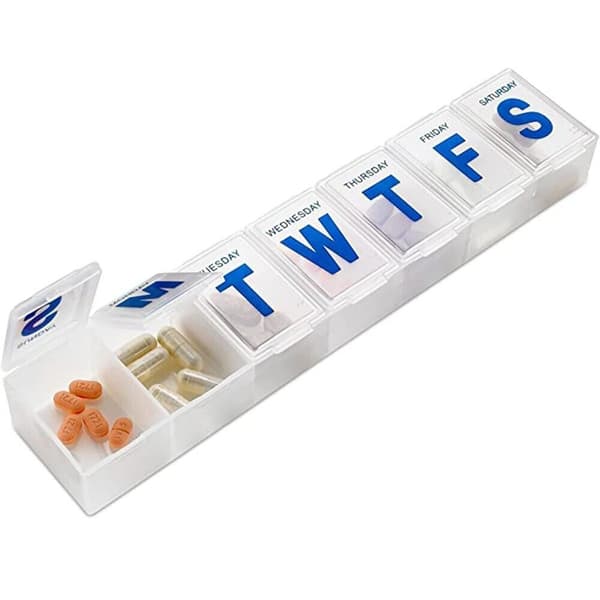 Mordely 7 Days Pill Box Tablettdispenser BLÅ blue