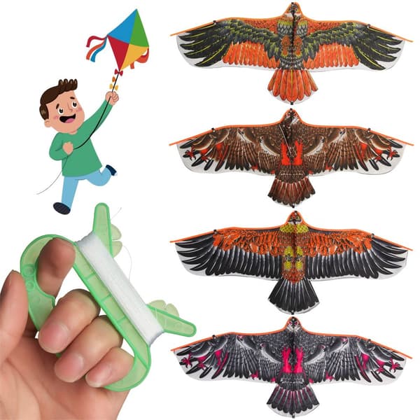 Mordely 1,1 m Eagle Kite med 30 meter draklinje svart black