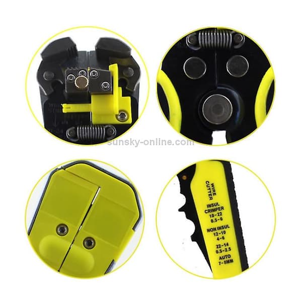 0.2-6.0mm Multifunctional Automatic Wire Stripper Crimping Pliers Disassembly Tool (color: Red)