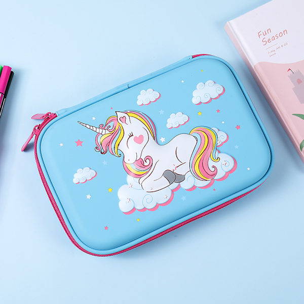 Mordely EVA Waterproof Hard Shell Unicorn Kids 3D case blue style2