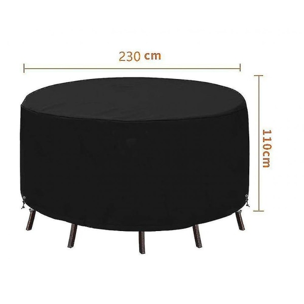 2023 Patio Furniture Covers 210d Outdoor Furniture Covers Waterproof Round Table Cover(230*110cm)