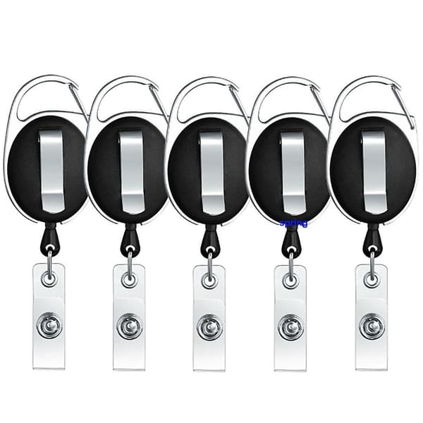 5 Pcs Retractable Id Badge Holder Key Key Role Clip