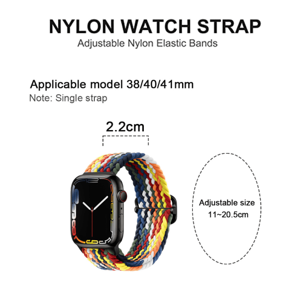 Mordely apple iwatch1234567 justerbart watch i nylon Style 6 38/40/41mm