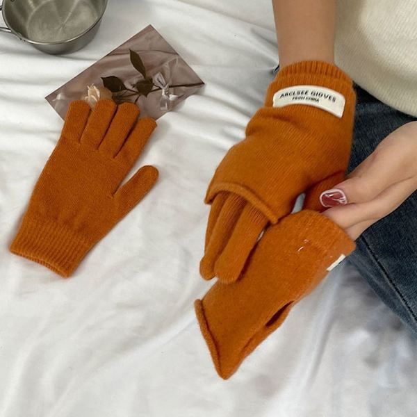 Stickade handskar Handledshandskar BLÅ blue