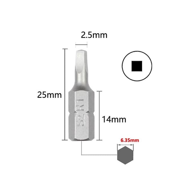 Mordely 10pcs Electric Screwdriver Short Bit Strong Magnetic Screwdriver Bits - Square R1