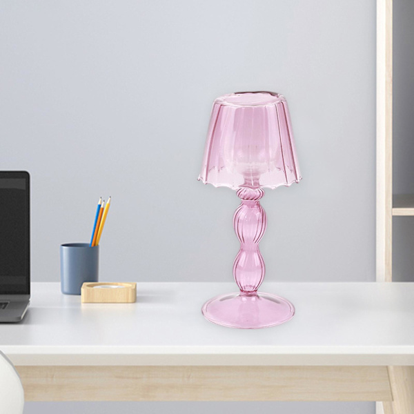 Candle Stand Table Lamp Design Stable Base Glass Striped Table Lamp Candle Holder Home Decoration Household
