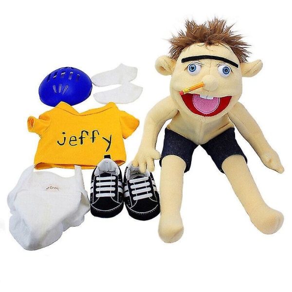 2023 58 cm Jeffy Hat Hand Puppet Game Fyllda docka Barngåvor